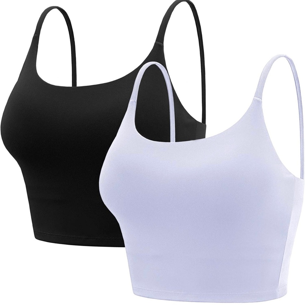 Black and white workout tops